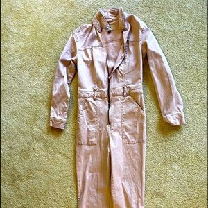 Adorable light pink Union one piece. One back pocket, belt loops